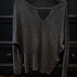 Lane Bryant Black Glitter Blouse